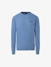 North Sails maglione misto cashmere GIROCOLLO LOGO ricamo finezza 12 699775 azzurro