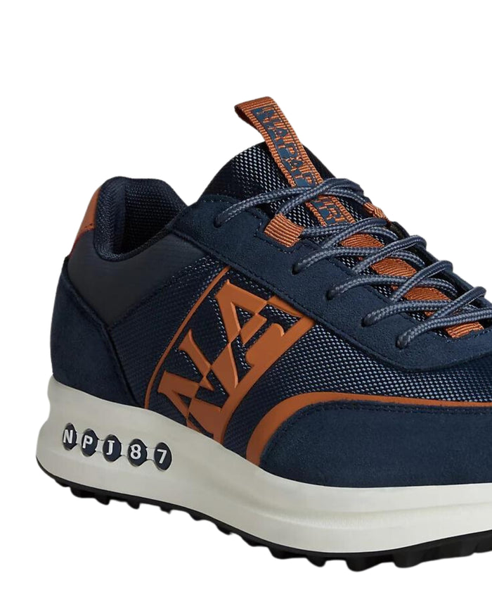 Napapijri Sneakers Basse Pelle e Tessuto Blu 3