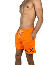 SUN68 Solid Big Logo Orange Swimsuit