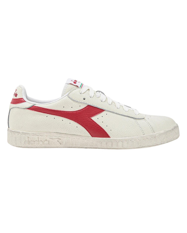 Diadora Sneakers Game L Low Waxed Pelle Bianco - Rosso Peperone