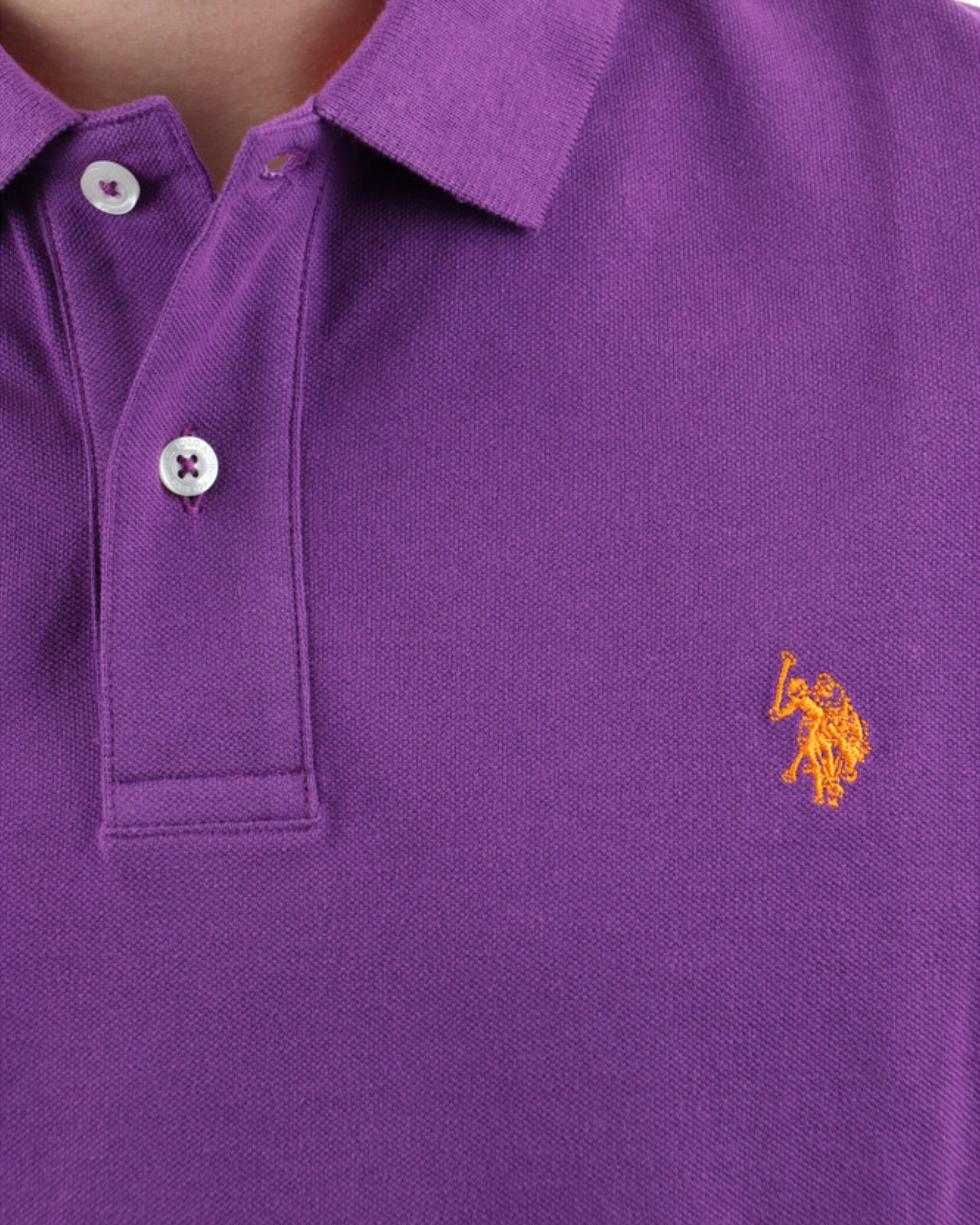 US Polo Assn. T-Shirt Logo Front and Back Cotton Purple