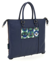 Gabs Zaino Trasformabile Hobo Shopper Tote Bauletto Stampa Arte Blu in Pelle