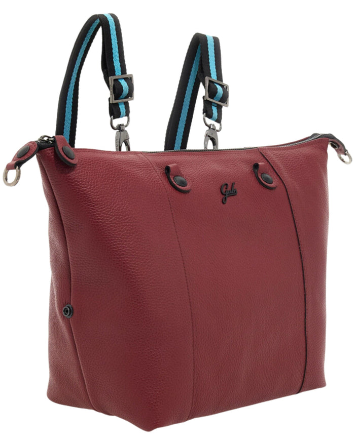 Gabs Backpack Transformable into Shopper, Trunk and Hobo in Red Leather 6