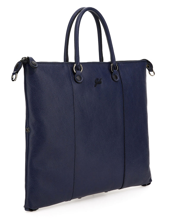 Gabs Zaino Trasformabile Hobo Shopper Tote Bauletto Pelle Blu-2