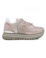 Liu Jo Sneakers Logo Pitone Pelle Argento Rosa