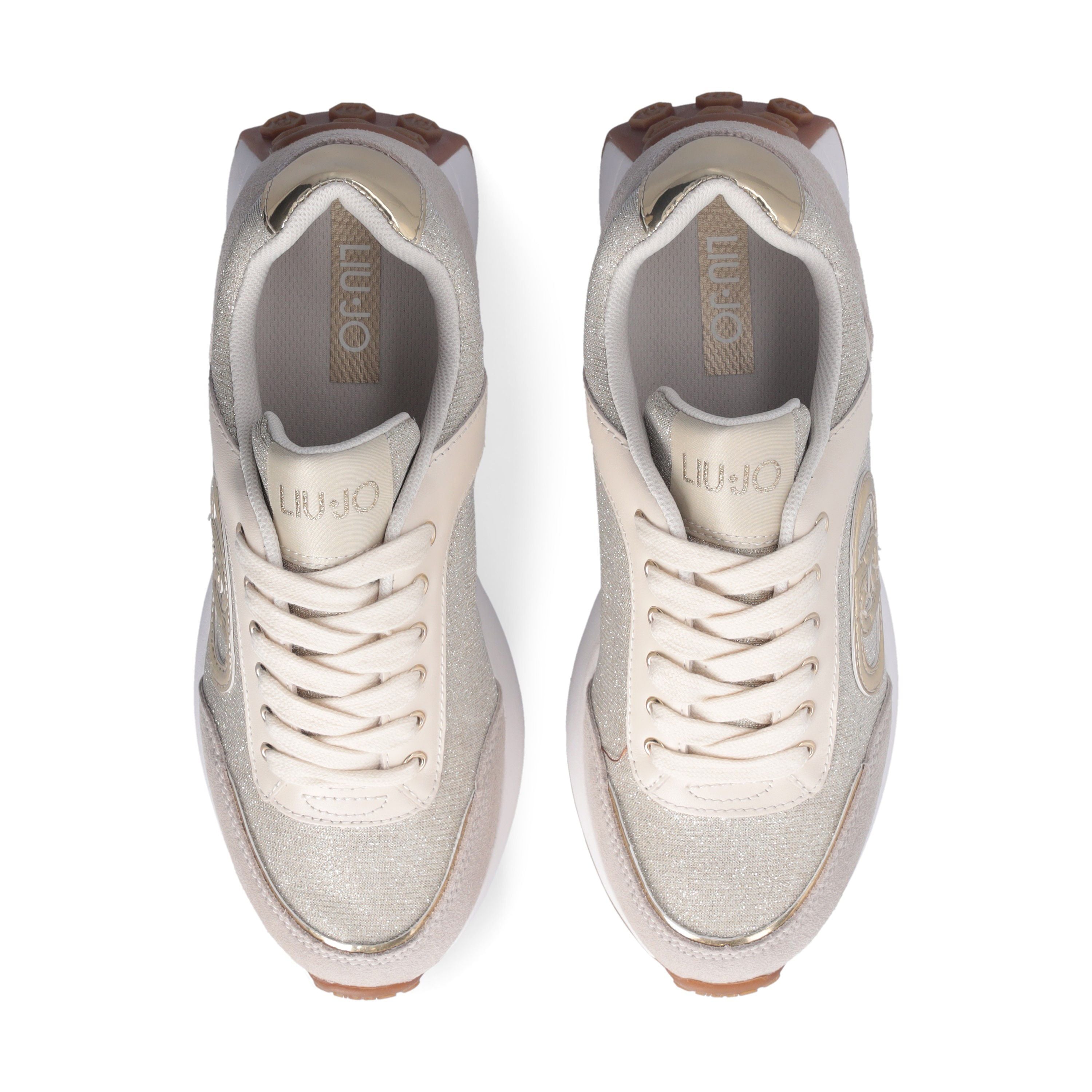 Liu Jo Scarpe Lolo 17 Sneakers Tomaia in Pelle Beige Sabbia