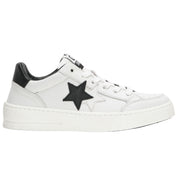 2Star Scarpe Sneakers Made in Italy artigianali New Star Pelle donna Bianco Nero