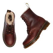 Dr. Martens Stivaletti Donna 1460 Serena Butterscotch Orleans Marrone con Pelliccia Interna