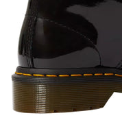 Dr. Martens Stivali Stringati 1460 W Black Patent Lamper in Pelle Nero Donna
