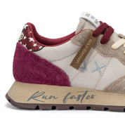 Sun68 Sneaker Casual Ally Vintage Pelle Tessuto Beige Donna
