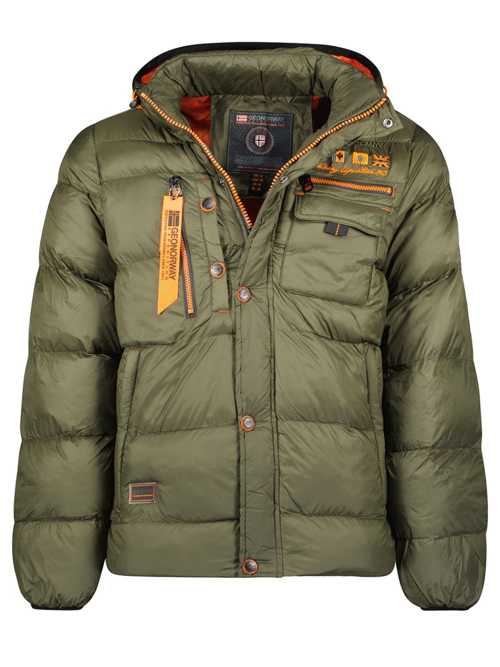 Geographical Norway Down Bomber Parka Outdoor Hood Green Men