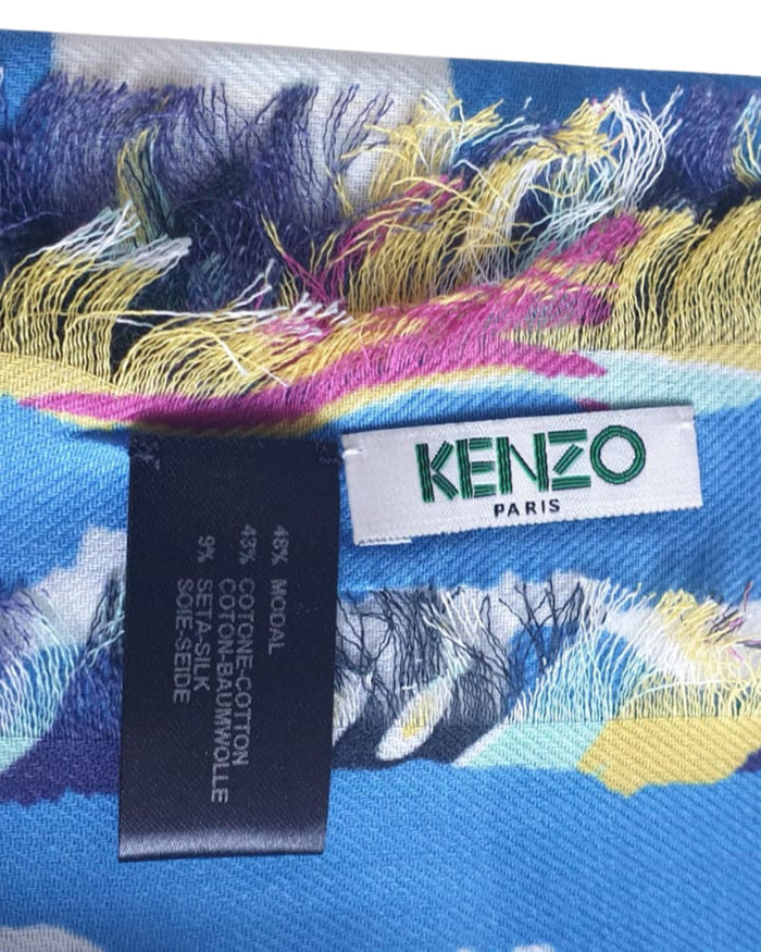 Kenzo Pashmina Stole 135x135 cm Modal Blue 3