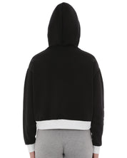 Moschino Underbear Zip Up Hood Cropped Cotton Black