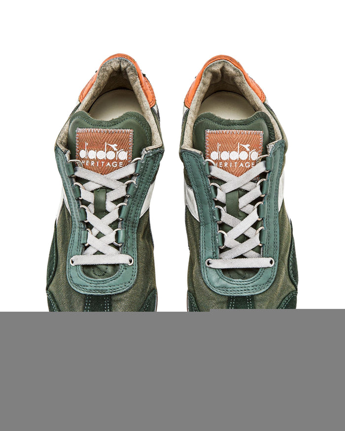 Diadora Heritage Sneakers Equipe H Dirty Stone Wash Evo Tela/Pelle Verde 3
