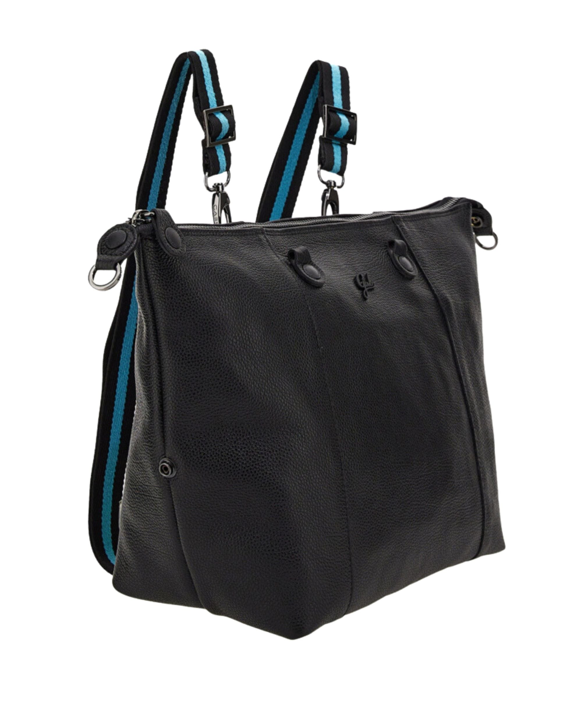 Gabs Backpack Convertible Hobo Shopper Tote Black Leather Satchel