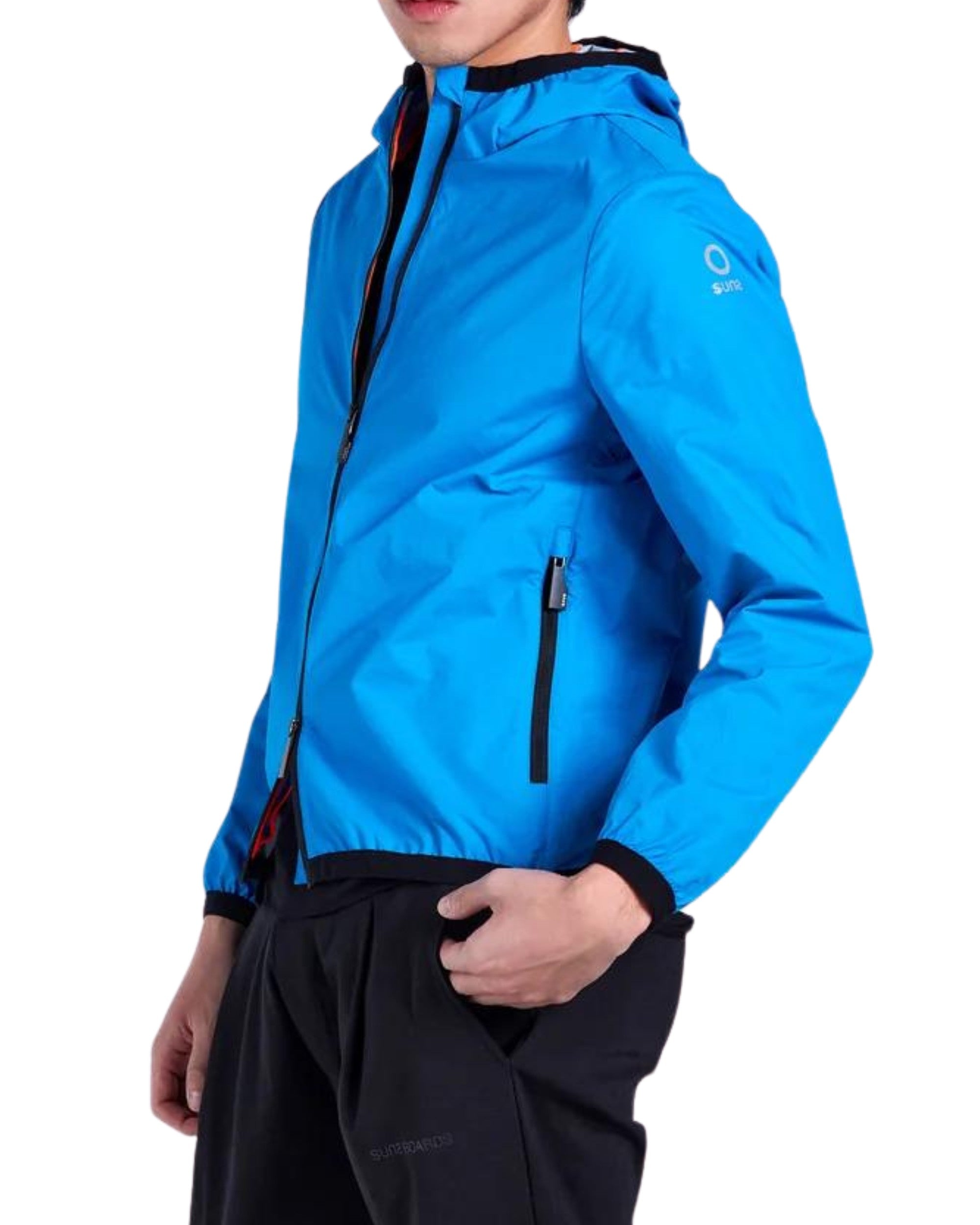 Suns Men's Blue Hooded Sports Jacket