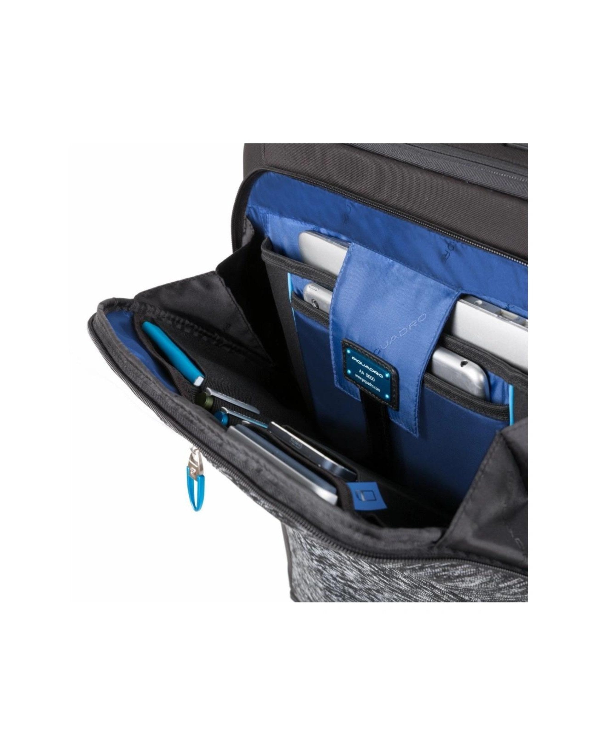 Piquadro Soft Trolley 2 Wheels With Power Bank Black Men