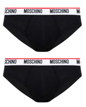 Moschino Underbear Slip Stretch Cotone Nero Confezione da 2