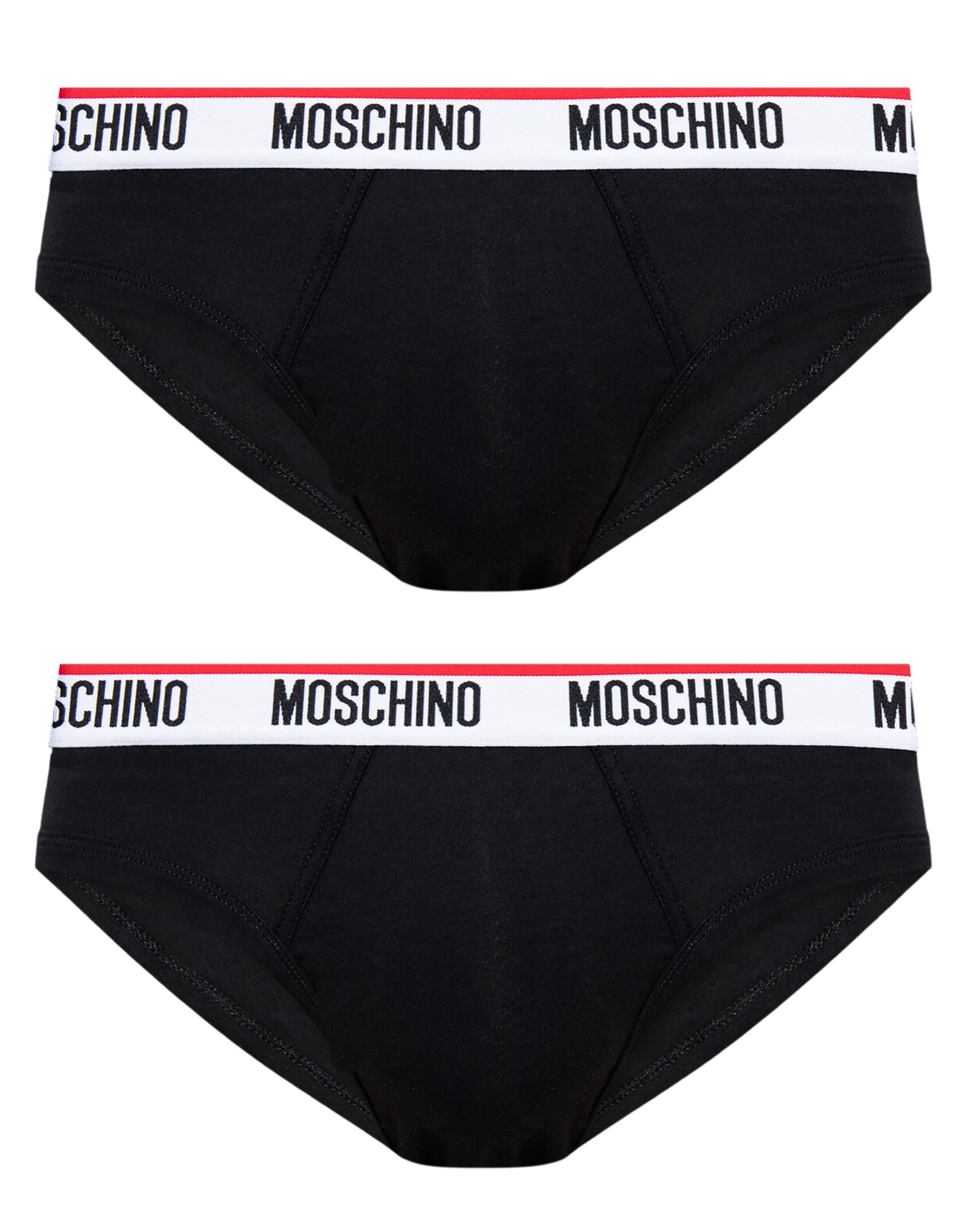 Moschino Underbear Slip Stretch Cotton Black Pack of 2