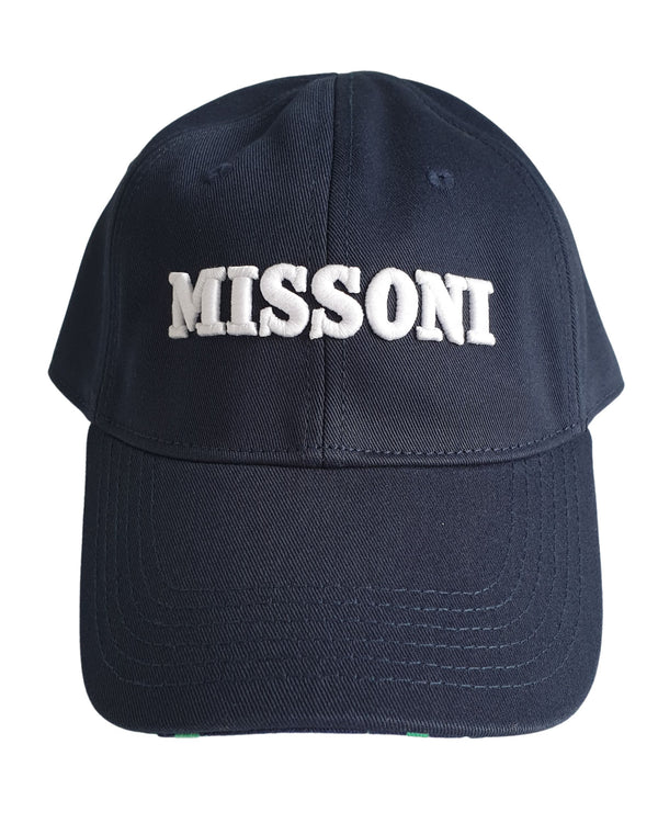 Missoni Cap Baseball Blu in Cotone