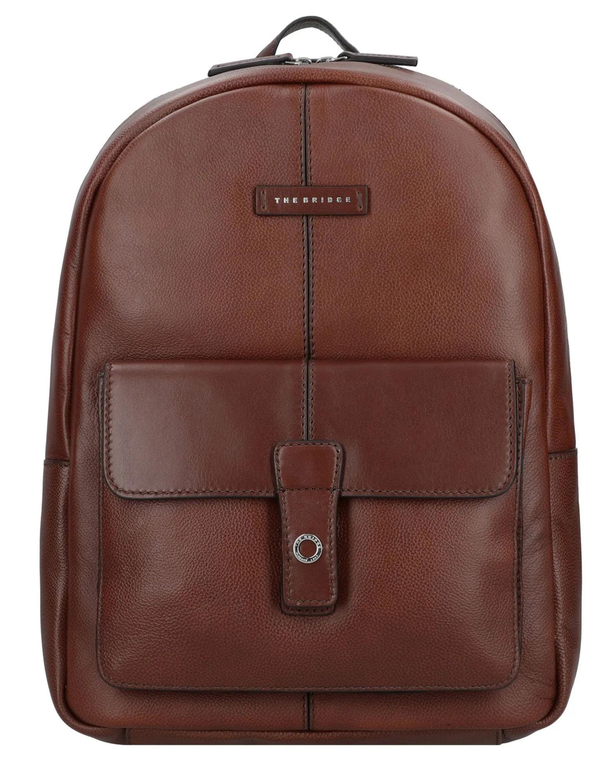 The Bridge Medium Backpack Biagio Line in Brown Leather Unisex