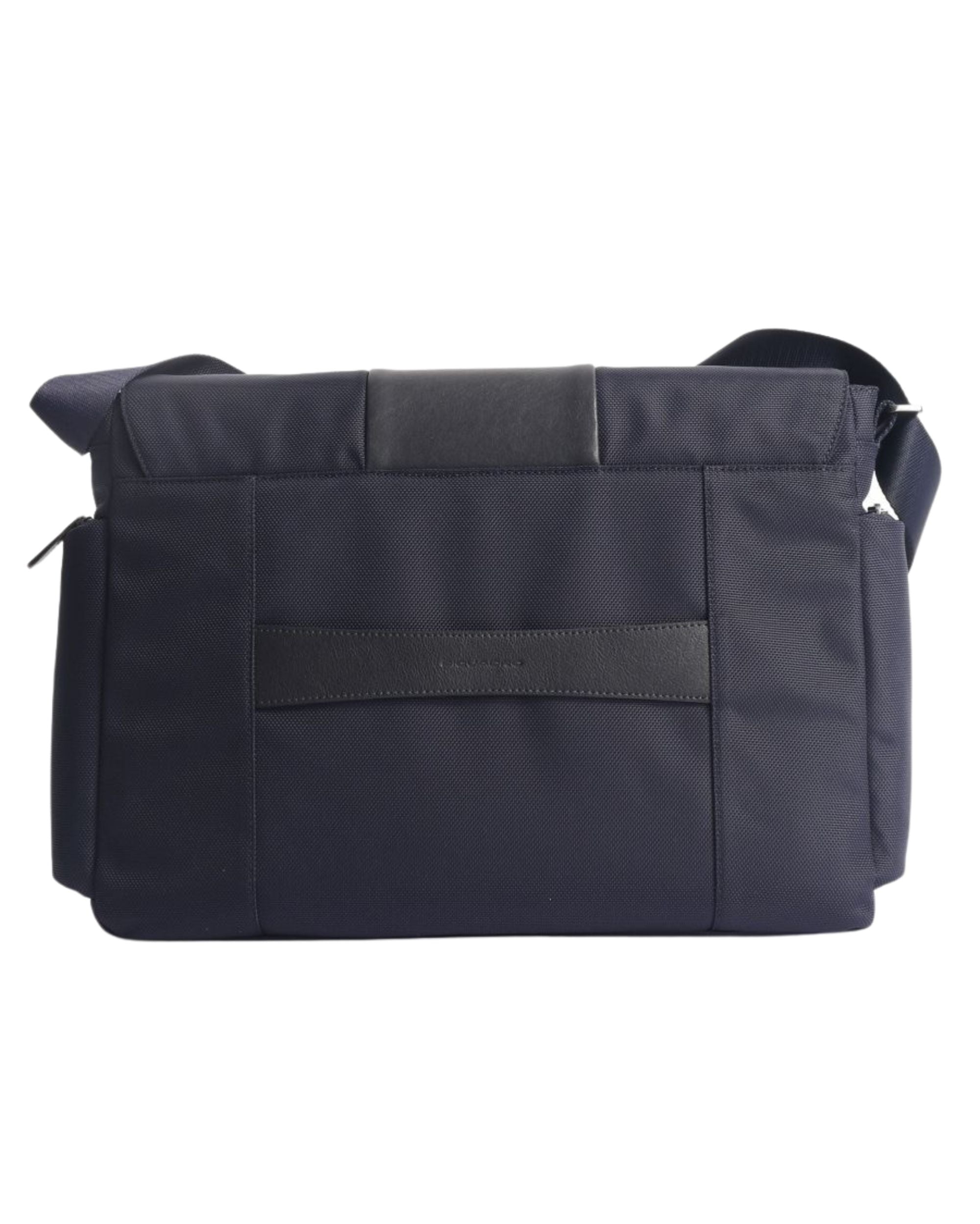 Piquadro Messenger Borsa Porta Pc 14 Pelle E Tessuto Blu Uomo