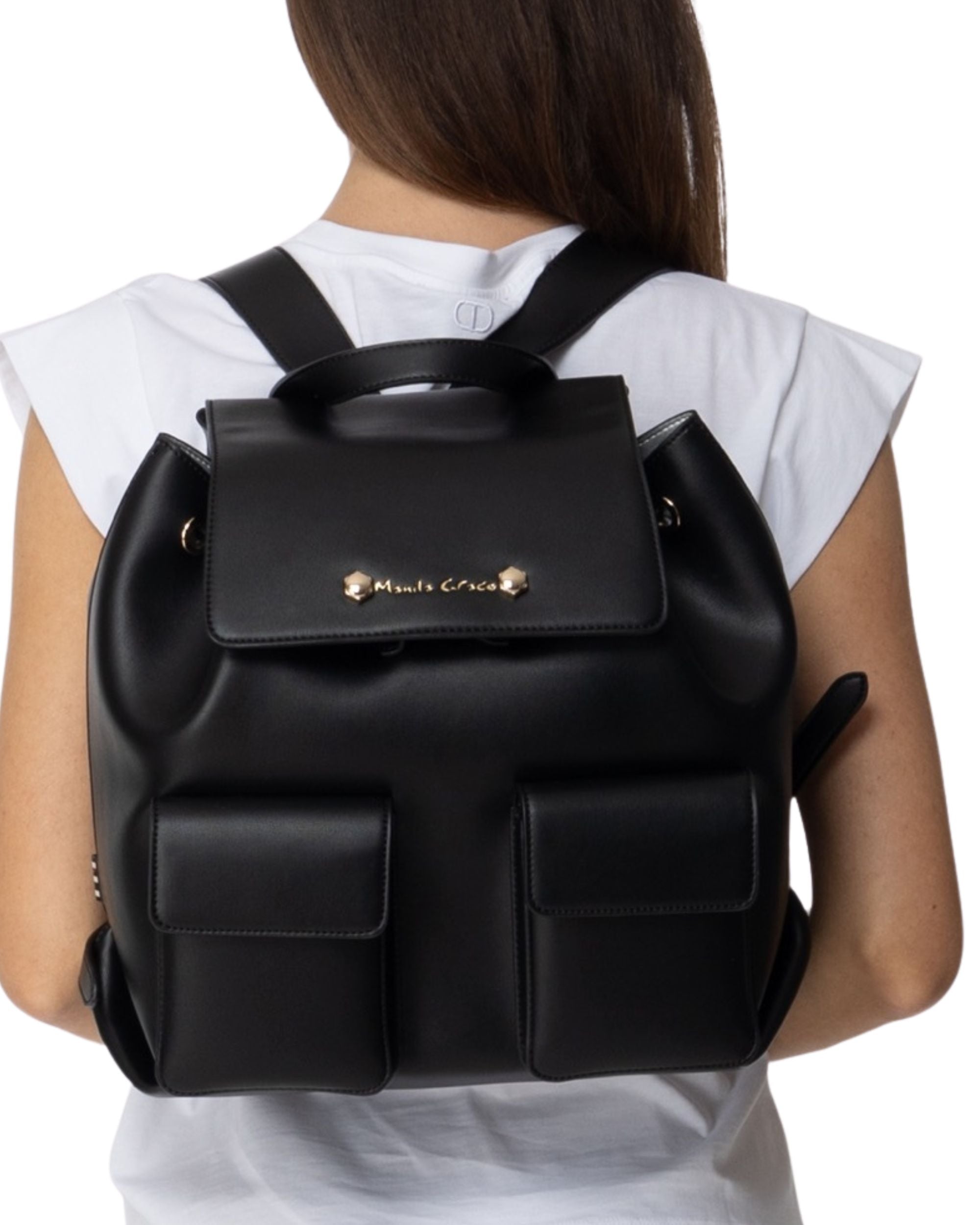 Manila Grace Backpack Fashion Eco-leather Black