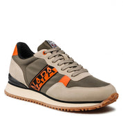 Napapijri Low Running Sneakers in Nylon and Leather Beige