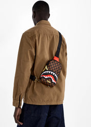 Sprayground sling bag borsello uomo donna marrone zainetto monospalla b7819