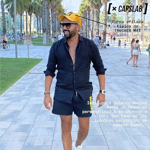 Capslab Cappellino con Visiera Daffy Collezione Looney Tunes Misto Cotone Giallo Unisex