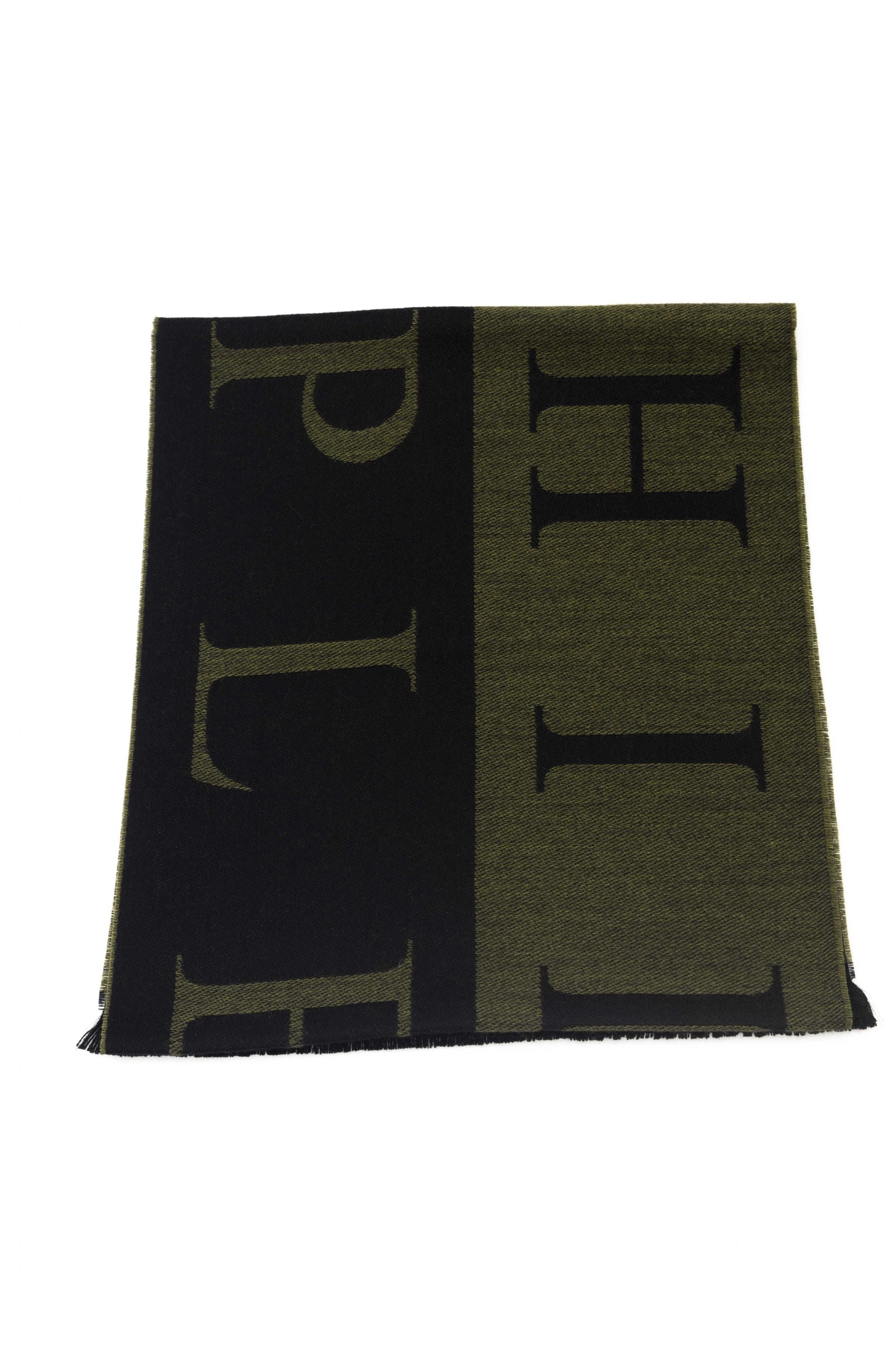 Philipp Plein Stola Logo 180x40 cm Verde Misto Lana