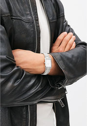 Daniel Wellington orologio bound 28mm 316L steel silver 35x24 retro moderno bianco