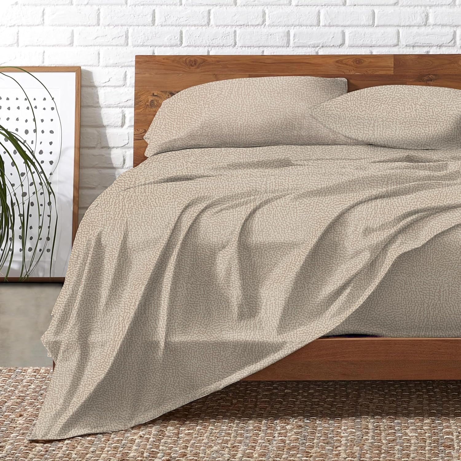 Jolly Set Completo Letto lenzuola matrimoniale cotone federe cristal tortora