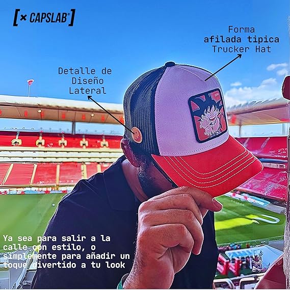 Capslab Cappellino con Visiera Collezione Dragon Ball Misto Cotone Bianco Arancio Unisex