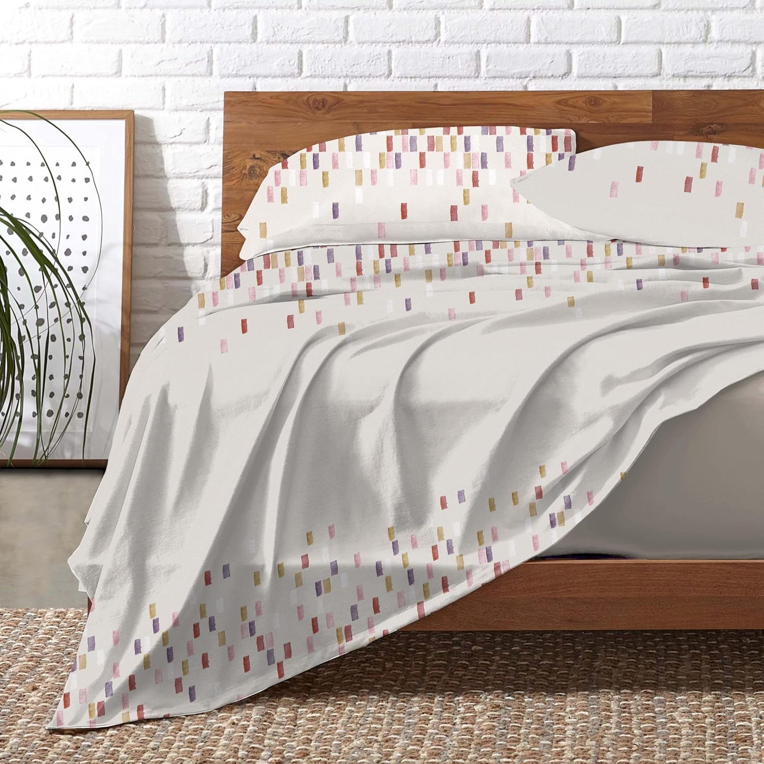 Jolly Set Completo Letto lenzuola matrimoniale Cotone federe FEDORA ROSA ANTICO