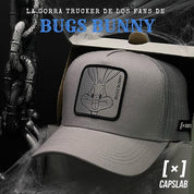 Capslab Cappellino con Visiera Bugs Collezione Looney Tunes Misto Cotone Grigio Unisex