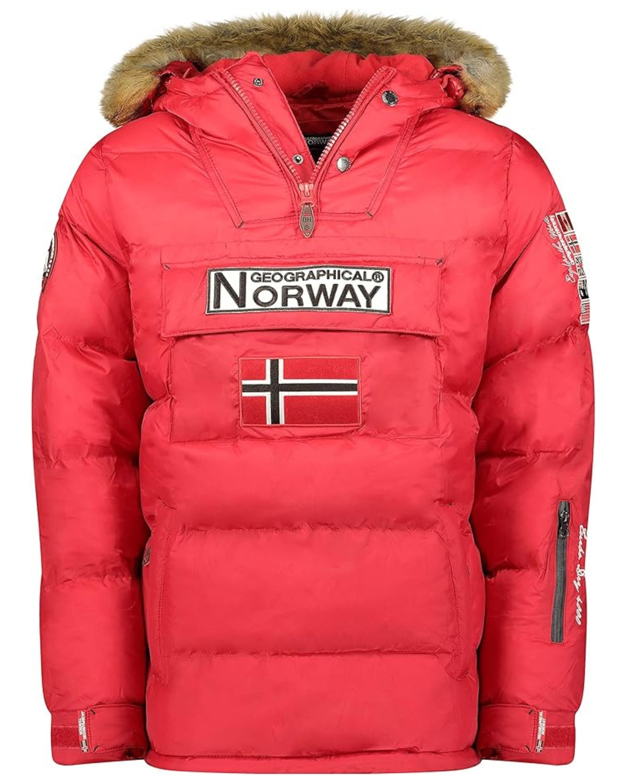 Geographical Norway Giubbotto Imbottito Parka Rosso Piumino Brice Uomo