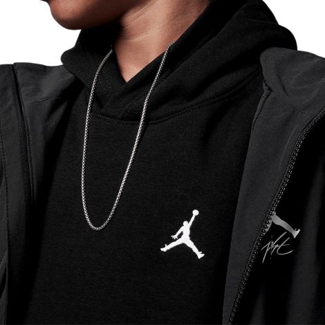 Jordan Felpa con Cappuccio 100% Cotone Nero Logo JDB MJ BROOKLYN FLC PO