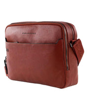 Piquadro Crossover Briefcase With Two Compartments Made Of Brown Leather Unisex