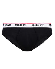 Moschino Underbear Slip Stretch Cotone Nero Confezione da 2