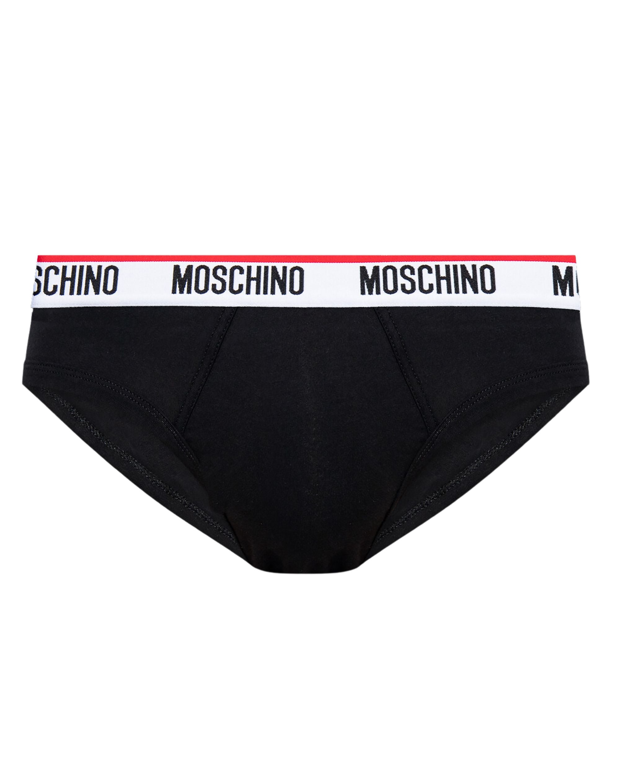 Moschino Underbear Slip Stretch Cotone Nero Confezione da 2