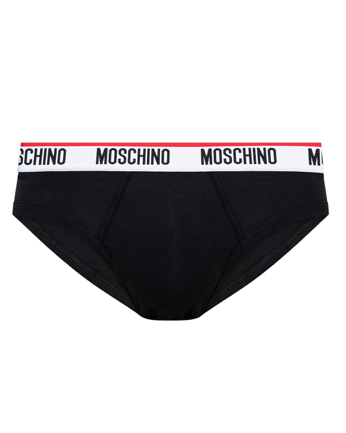 Moschino Underbear Slip Stretch Cotone Nero Confezione da 2 2