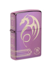 Zippo Windproof Refillable Made In Usa Dragon Dragon Purple Unisex