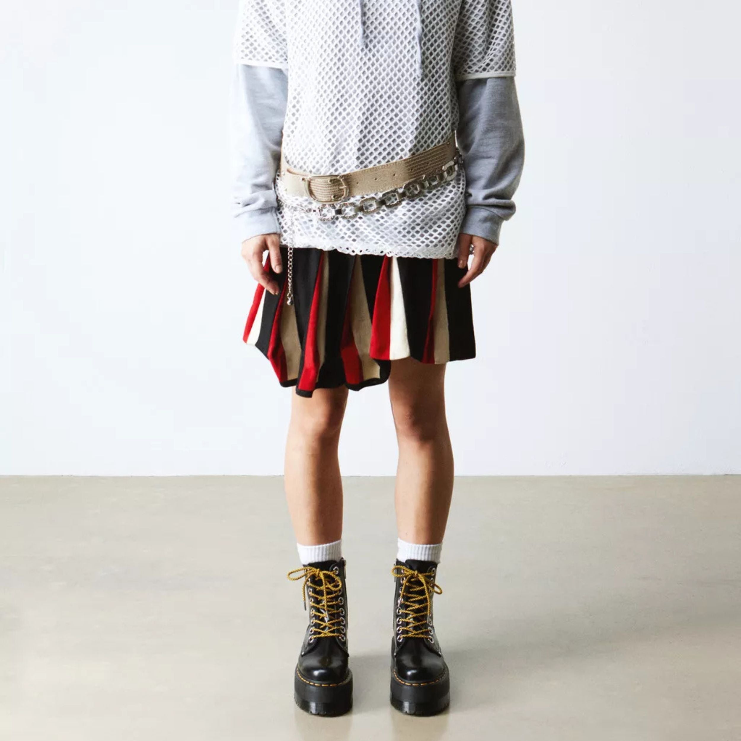 Dr. Martens Stivale con Platform Jadon Max Black Buttero in Pelle Nero Donna