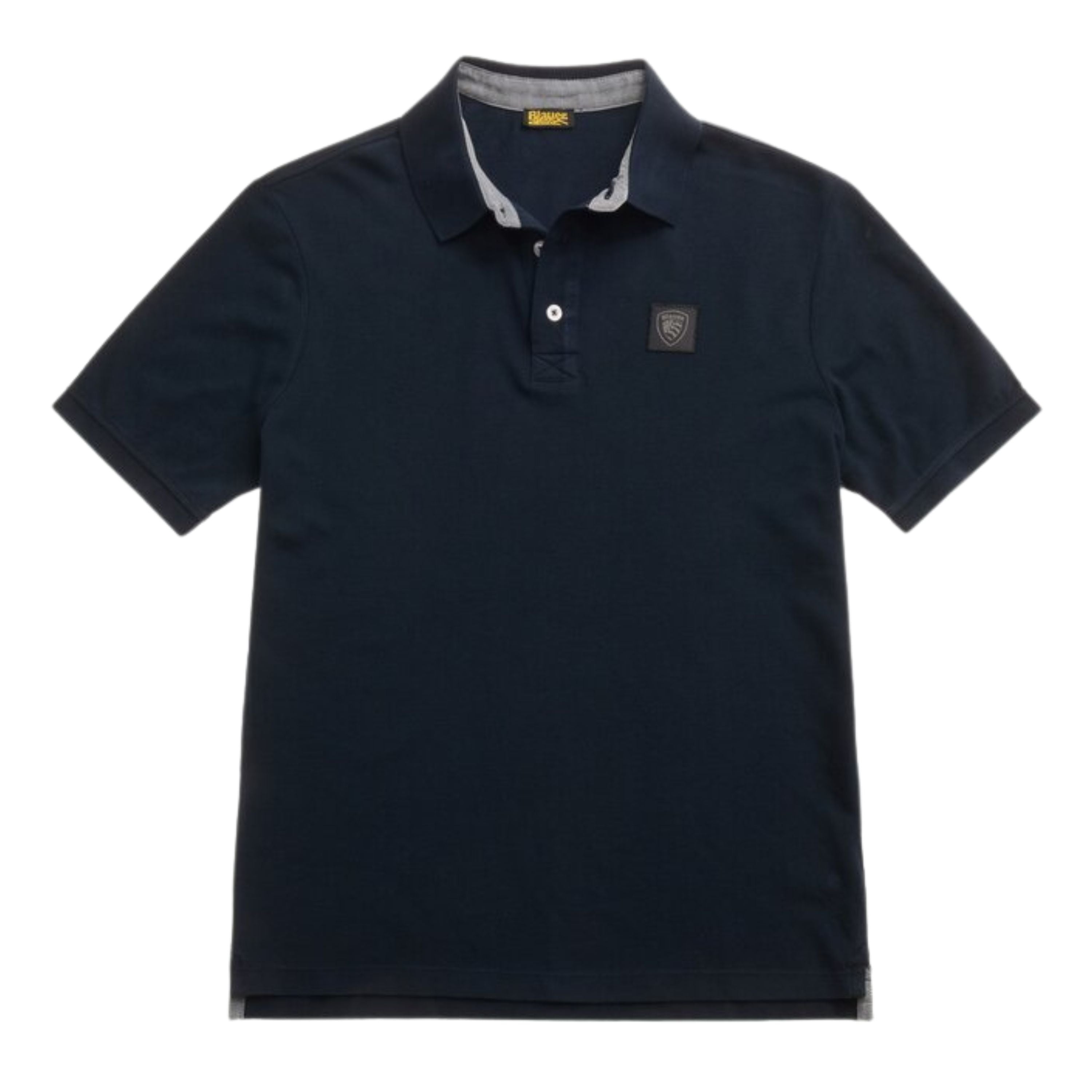 Blauer Polo maglietta Logo Scudo Sul Petto Uomo blu navy Alban