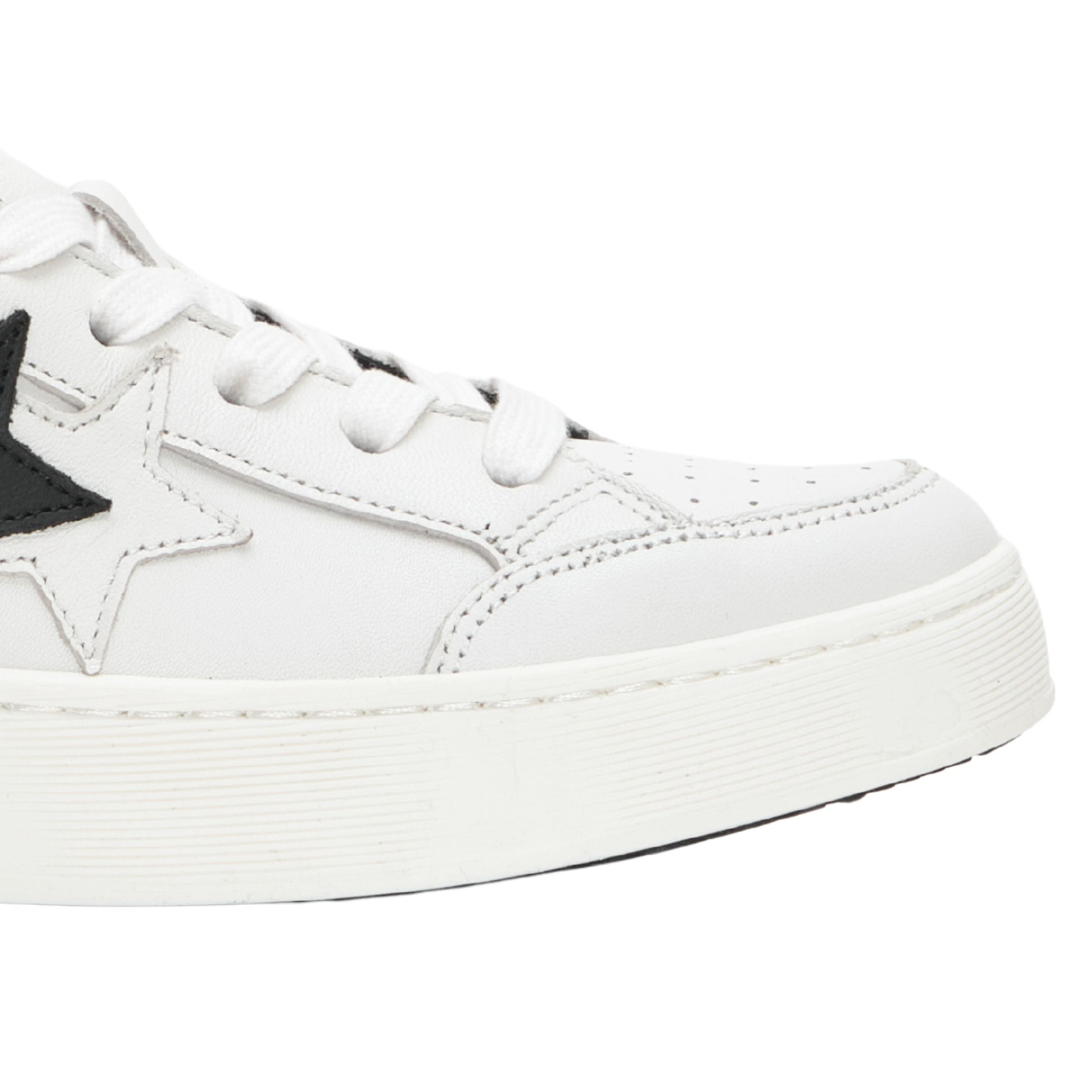 2Star Scarpe Sneakers Made in Italy artigianali New Star Pelle donna Bianco Nero