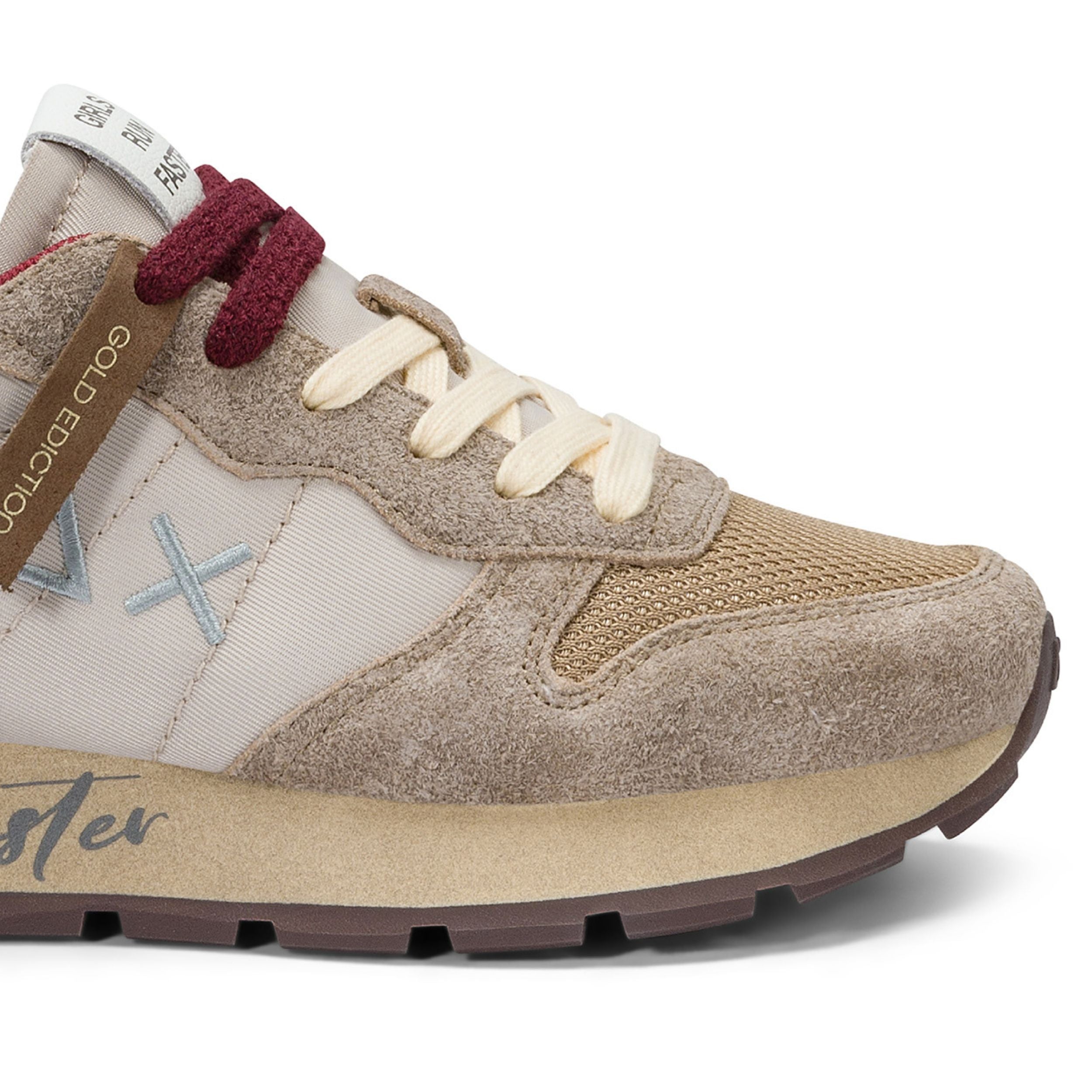 Sun68 Sneaker Casual Ally Vintage Pelle Tessuto Beige Donna