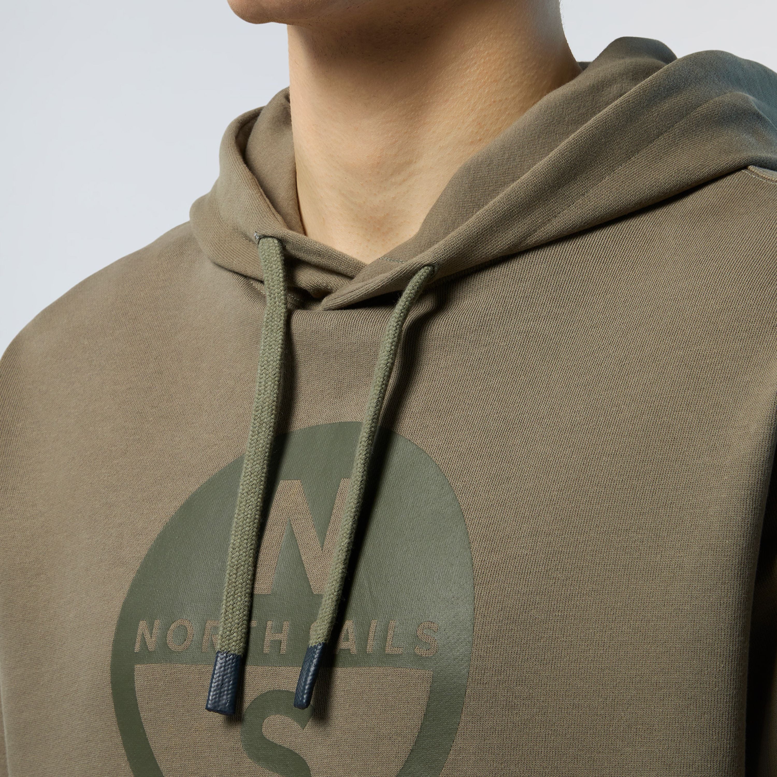North Sails Felpa manica lunga girocollo Hoodie SWEATSHIRT Big Logo 691223 olive