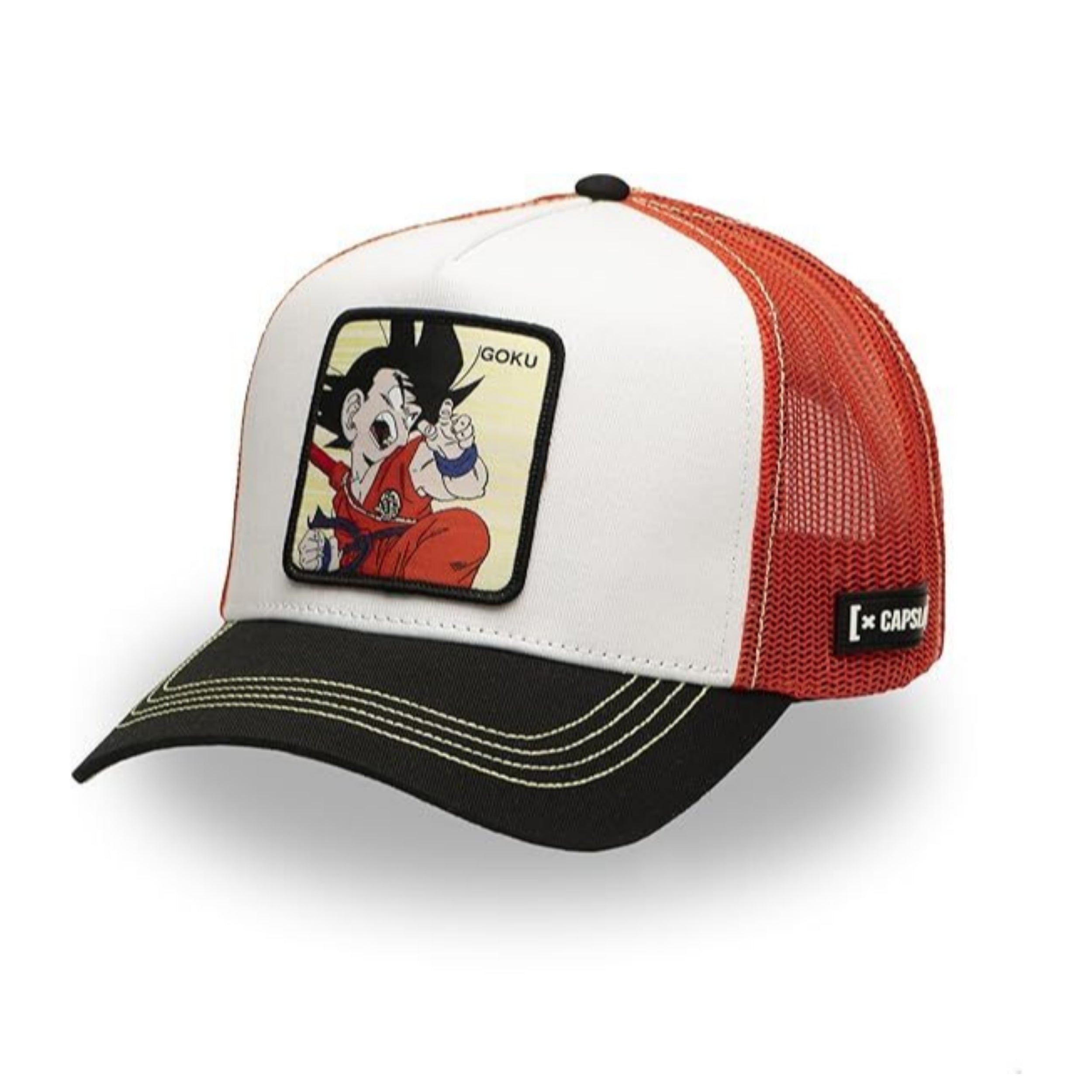 Capslab Cappellino con Visiera Collezione Dragon Ball Misto Cotone Bianco Nero Unisex