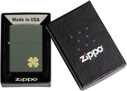 Zippo Accendino Antivento Four Leaf Clover Quadrifoglio Verde Unisex 49796
